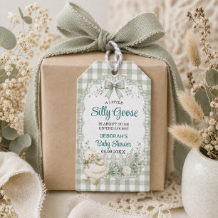 A Little Silly Goose Green Cottagecore Baby Shower Gift Tags