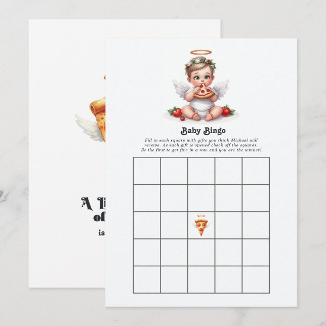 A Little Slice of Heaven Baby Shower Bingo Game Invitation (Front/Back)