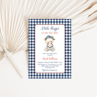 A Little Slugger Baby Shower Boy Invitation