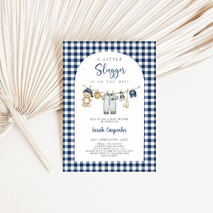 A Little Slugger Baby Shower Boy Invitation