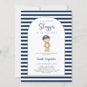 A Little Slugger Baseball Baby Shower Boy Invitation