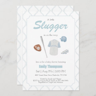 A Little Slugger Baseball Baby Shower invitation