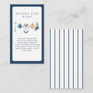 A Little Slugger Baseball Clothesline Baby Shower Enclosure Card