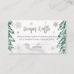 A little snowflake Baby Diaper Raffle Enclosure Card