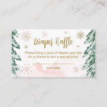 A little snowflake Baby Diaper Raffle Enclosure Card