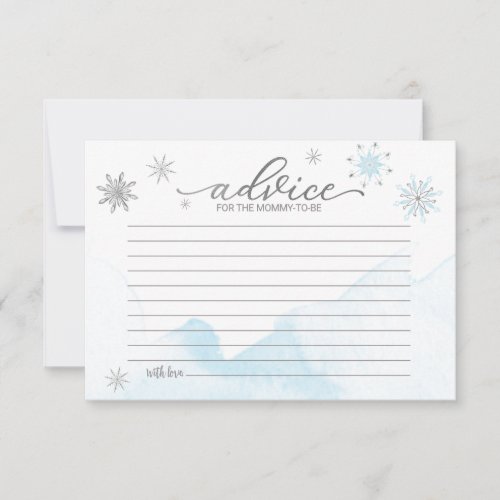 A little snowflake Baby Shower Advice Cards