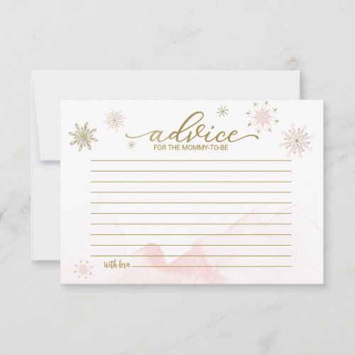 A little snowflake Baby Shower Advice Cards