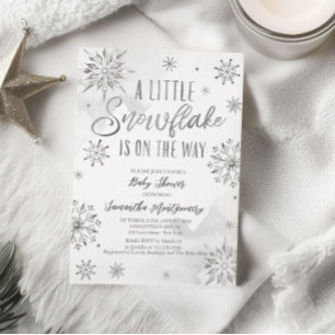A Little Snowflake Baby Shower Budget Invitation