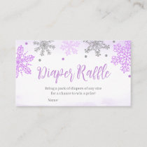 A little Snowflake Baby Shower Diaper Raffle Business Card
