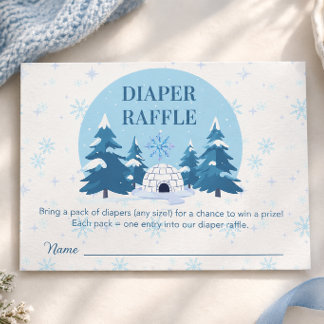 A Little Snowflake Baby Shower Diaper Raffle Enclosure Card