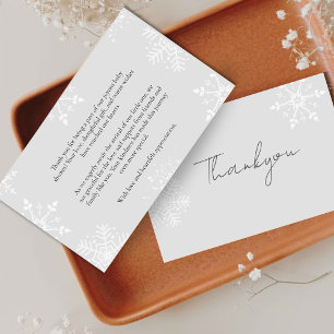 A little Snowflake Baby shower grey Thankyou Thank You Card