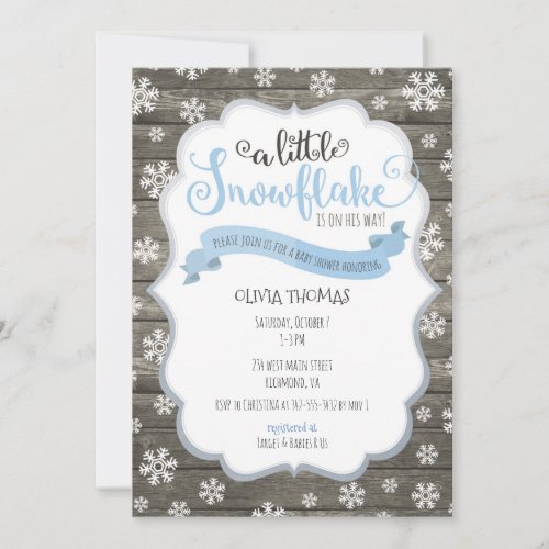 A Little Snowflake Baby Shower Invitation