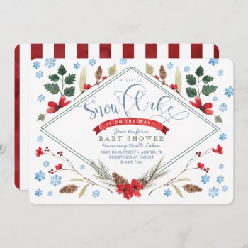 A Little Snowflake Baby Shower Invitations by joyonpaper at Zazzle