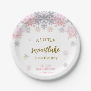 A little Snowflake baby shower Paper Plates