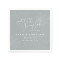 A little snowflake baby shower party napkins