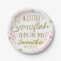 A little snowflake Baby Shower Personalized Paper Plates