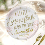 A little snowflake Baby Shower Personalized Paper Plates<br><div class="desc">Adorable calligraphy with snowflakes,  winter-themed baby shower invitations. Easy to personalize with your details. Check the collection to find matching items as enclosure cards.</div>