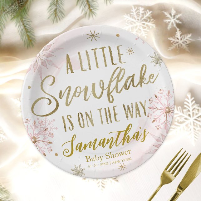 A little snowflake Baby Shower Personalized Paper Plates (Creator Uploaded)