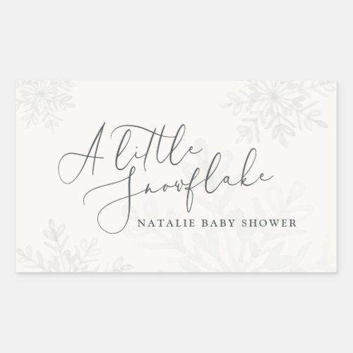 A little snowflake baby shower rectangular sticker