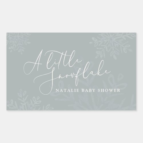 A little snowflake baby shower rectangular sticker