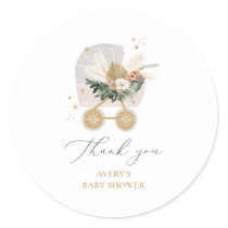 A Little Snowflake Baby Shower Thank You Classic Round Sticker