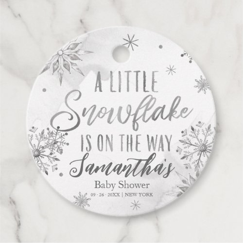 A Little Snowflake Baby Shower Thank You Favor Tags