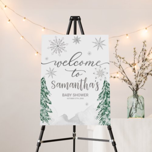 A little Snowflake Baby Shower Welcome Sign