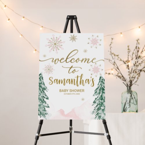 A little Snowflake Baby Shower Welcome Sign