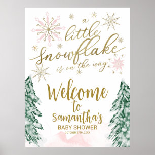 A little Snowflake Baby Shower Welcome Sign