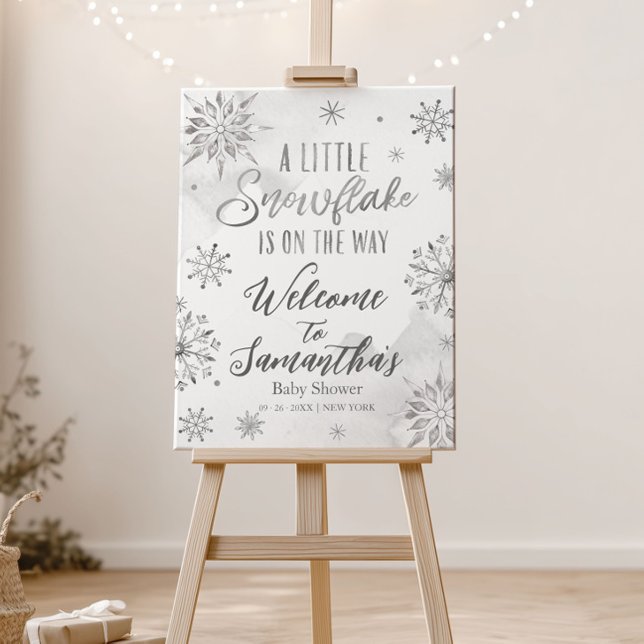 A Little Snowflake Baby Shower Welcome Sign (Creator Uploaded)