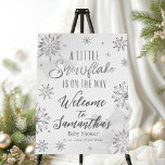 A Little Snowflake Baby Shower Welcome Sign<br><div class="desc">Adorable calligraphy with snowflakes,  winter-themed baby shower invitations. Easy to personalised with your details. Check the collection to find matching items as enclosure cards.</div>