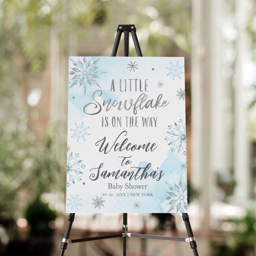 A Little Snowflake Baby Shower Welcome Sign