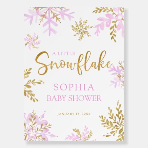 A Little Snowflake Baby Shower Welcome Sign