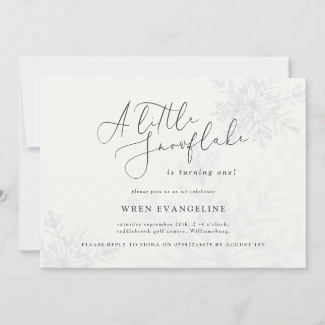 A little snowflake birthday party invitation | Zazzle