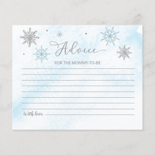 A little Snowflake Blue Baby Shower Advice Cards
