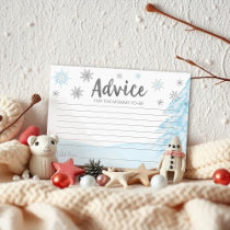 A little snowflake Blue Baby Shower Advice Cards