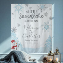 A little snowflake Blue Baby Shower Backdrop