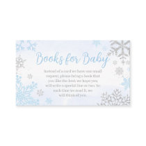 A Little Snowflake Blue Baby Shower Books for Baby Enclosure Card