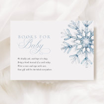 A Little Snowflake Blue Baby Shower Books for Baby Enclosure Card