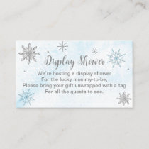 A little Snowflake Blue Baby Shower Enclosure Card