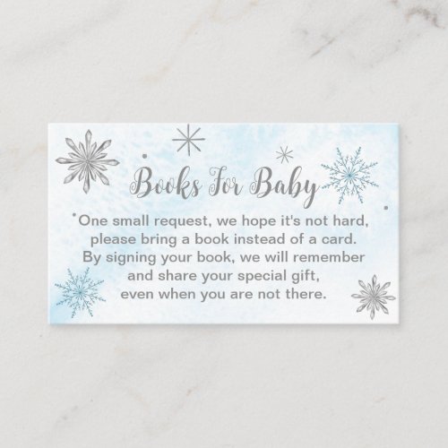 A little Snowflake Blue Baby Shower Enclosure Card