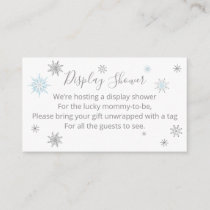 A little snowflake Blue Baby Shower Enclosure Card