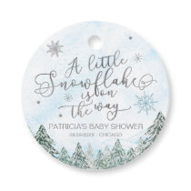 A little Snowflake Blue Baby Shower Favor Tags
