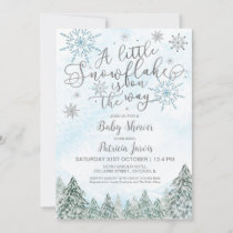 A little Snowflake Blue Baby Shower Invitation