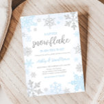A Little Snowflake Blue Baby Shower  Invitation<br><div class="desc">Welcome your little one with our heartwarming Boy Winter Baby Shower Invitation Printable. Personalize to share the joy with your loved ones!

BS538</div>