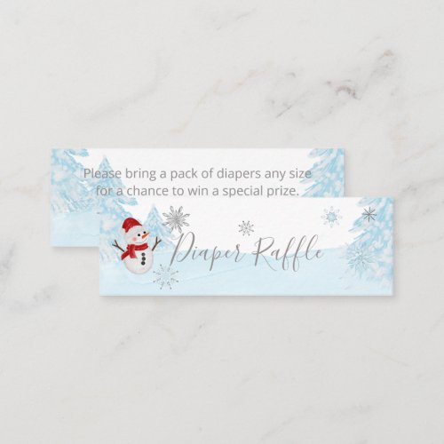 A little snowflake Blue Baby Shower Mini Business Card