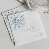 A Little Snowflake Blue Baby Shower Napkins