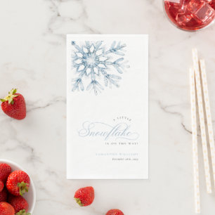 A Little Snowflake Blue Baby Shower Paper Guest Towels