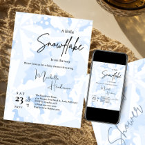 A Little Snowflake Blue Winter Baby Shower  Invitation