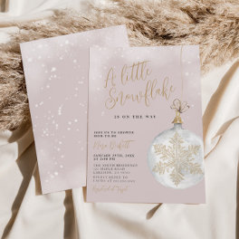 A Little Snowflake Blush Pink Baby Shower Invitation